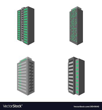 Set of modern multi-storey building with a vector image