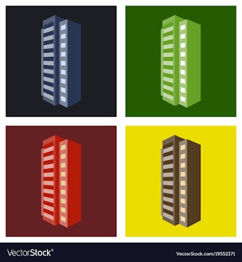 Set of modern multi-storey building with a vector image