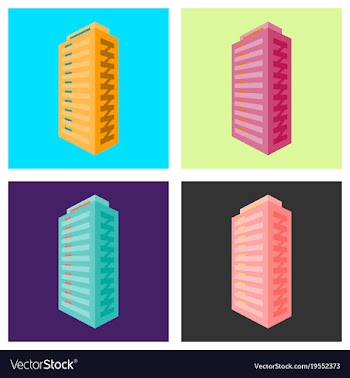 Set of modern multi-storey building with a vector image