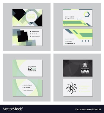 Set of modern simple light business card template vector image
