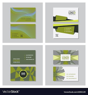 Set of modern simple light business card template vector image