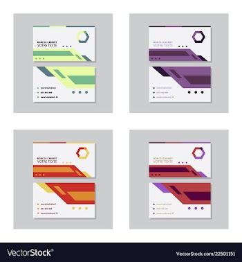 Set of modern simple light business card template vector image