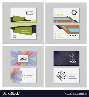 Set of modern simple light business card template vector image