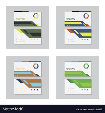 Set of modern simple light business card template vector image