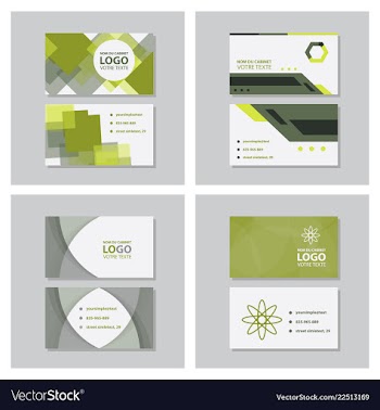 Set of modern simple light business card template vector image