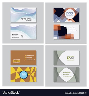 Set of modern simple light business card template vector image