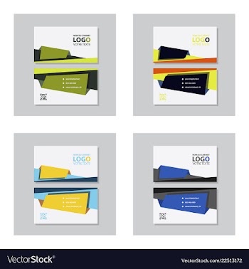 Set of modern simple light business card template vector image