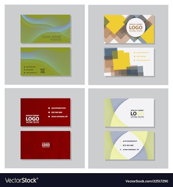 Set of modern simple light business card template vector image
