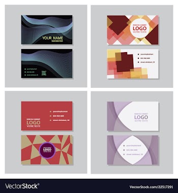 Set of modern simple light business card template vector image