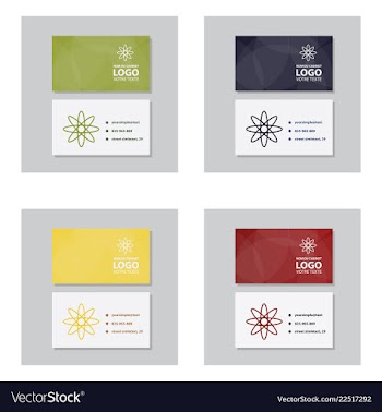 Set of modern simple light business card template vector image
