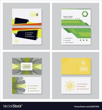 Set of modern simple light business card template vector image