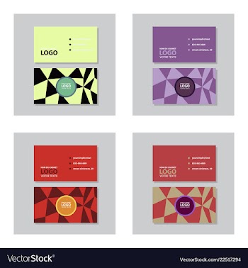 Set of modern simple light business card template vector image