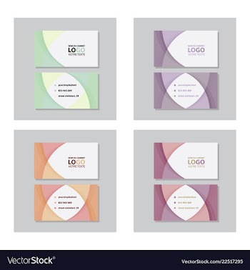 Set of modern simple light business card template vector image