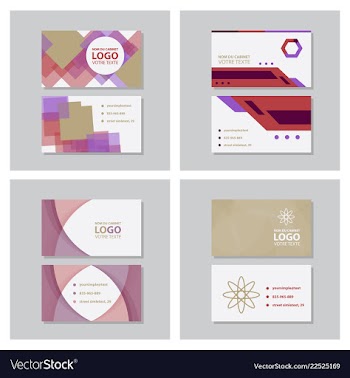 Set of modern simple light business card template vector image