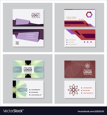 Set of modern simple light business card template vector image