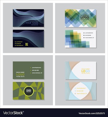 Set of modern simple light business card template vector image