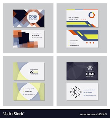 Set of modern simple light business card template vector image