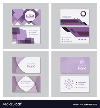 Set of modern simple light business card template vector image