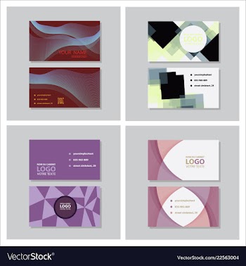 Set of modern simple light business card template vector image
