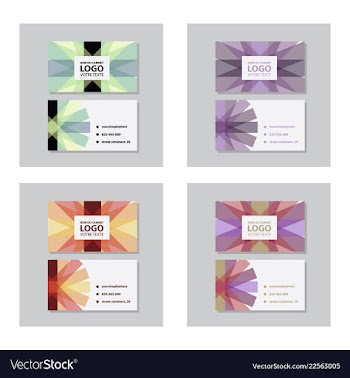 Set of modern simple light business card template vector image