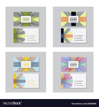 Set of modern simple light business card template vector image