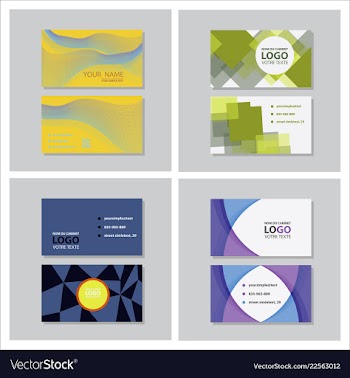 Set of modern simple light business card template vector image