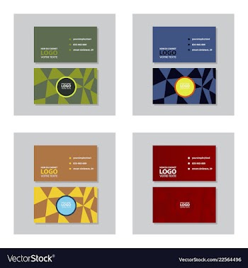 Set of modern simple light business card template vector image