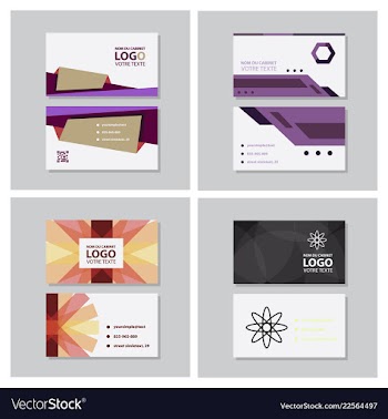 Set of modern simple light business card template vector image