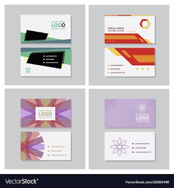 Set of modern simple light business card template vector image