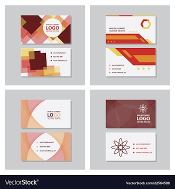 Set of modern simple light business card template vector image