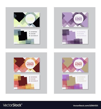 Set of modern simple light business card template vector image
