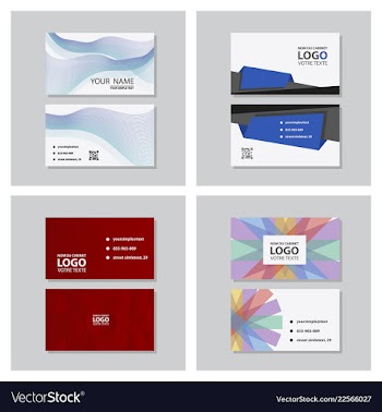 Set of modern simple light business card template vector image