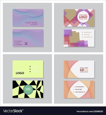 Set of modern simple light business card template vector image
