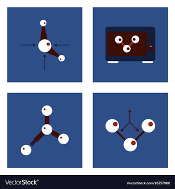 Set of molecule icons biology elements on color vector image