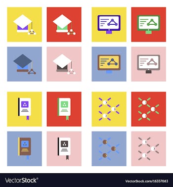 Set of molecule icons biology elements on color vector image
