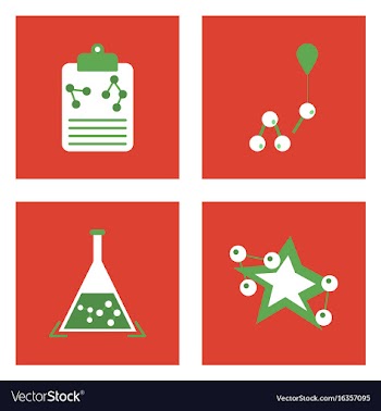 Set of molecule icons biology elements on color vector image
