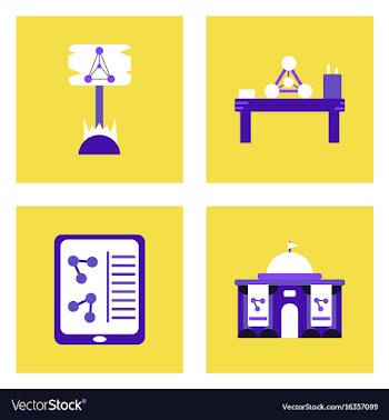 Set of molecule icons biology elements on color vector image