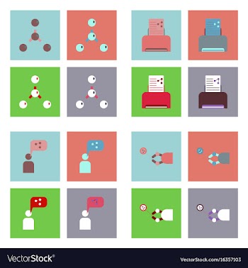 Set of molecule icons biology elements on color vector image