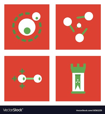 Set of molecule icons biology elements on color vector image