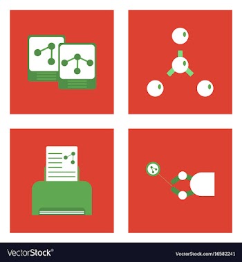 Set of molecule icons biology elements on color vector image