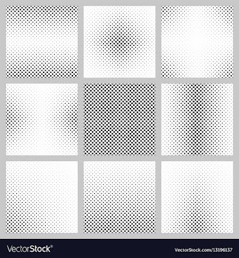 Set of monochrome dot pattern backgrounds vector image