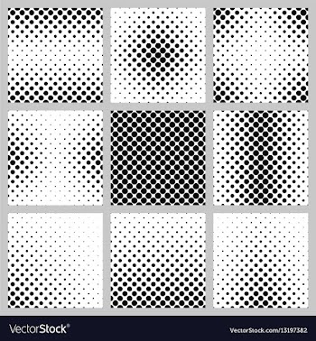 Set of monochrome dot pattern designs vector image