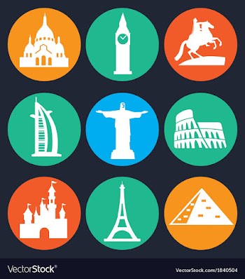  					Set of monuments icon - 1 vector&nbsp;image														