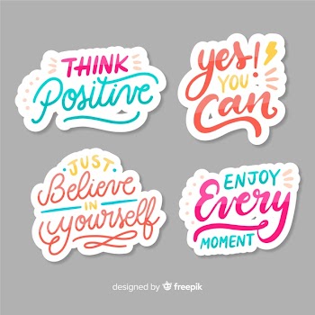 Set of motivational lettering stickers Free Vector