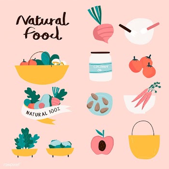 Set of natural and organic food badges vector | Free stock vector - 516513