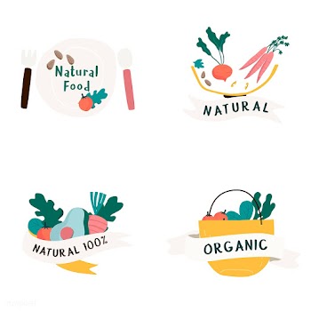 Set of natural and organic food badges vector | Free stock vector - 516517