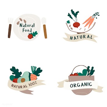 Set of natural and organic food badges vector | Free stock vector - 516519