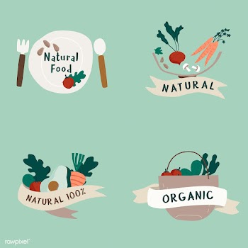 Set of natural and organic food badges vector | Free stock vector - 516527
