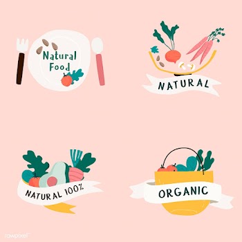 Set of natural and organic food badges vector | Free stock vector - 516529