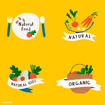 Set of natural and organic food badges vector | Free stock vector - 516624